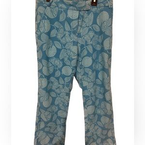 Lilly Pulitzer blue butterfly and fruit pant. Size 4